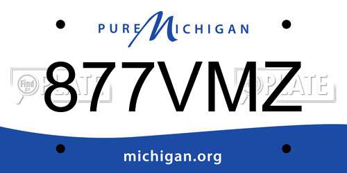 877VMZ Michigan License Plate