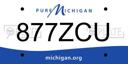 877ZCU Michigan License Plate