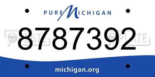 8787392 Michigan License Plate