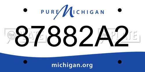 87882A2 Michigan License Plate