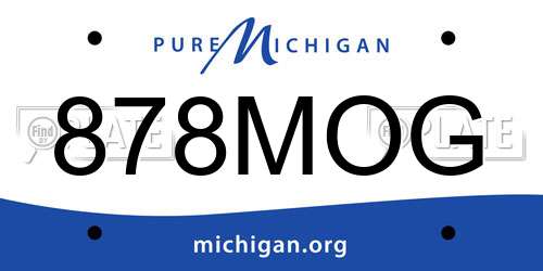 878MOG Michigan License Plate