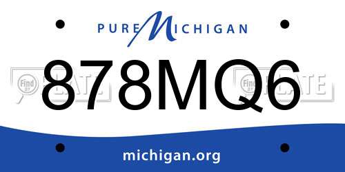 878MQ6 Michigan License Plate
