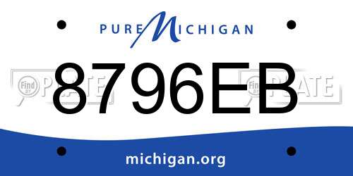 8796EB Michigan License Plate