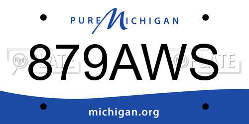 879AWS Michigan License Plate