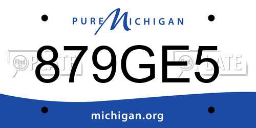 879GE5 Michigan License Plate