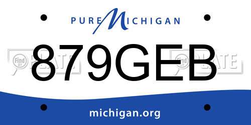 879GEB Michigan License Plate