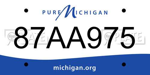 87AA975 Michigan License Plate