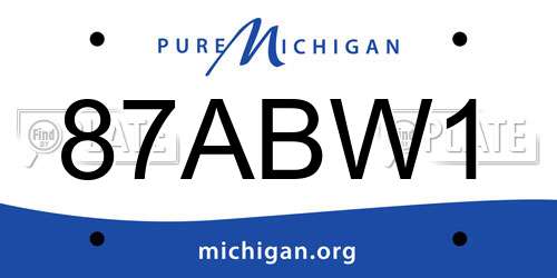 87ABW1 Michigan License Plate