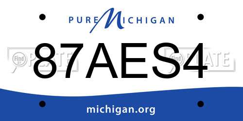 87AES4 Michigan License Plate