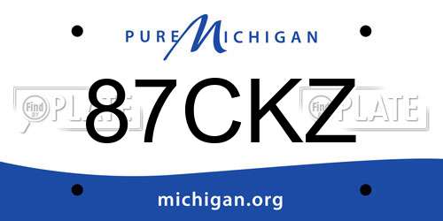 87CKZ Michigan License Plate