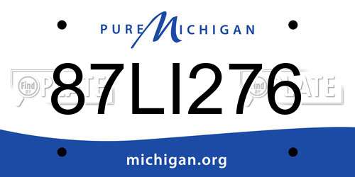 87LI276 Michigan License Plate