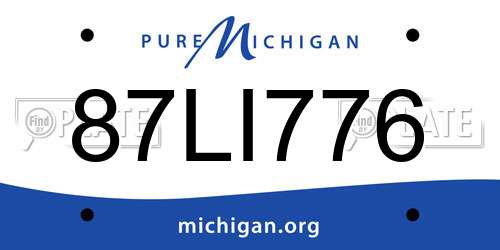 87LI776 Michigan License Plate