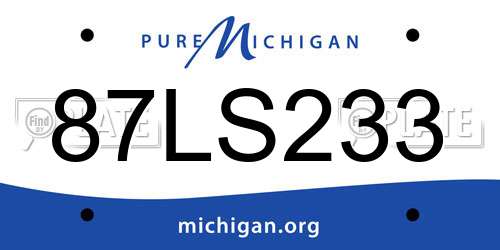 87LS233 Michigan License Plate