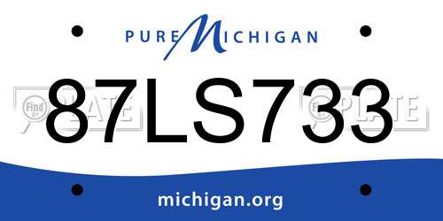 87LS733 Michigan License Plate
