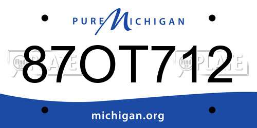 87OT712 Michigan License Plate