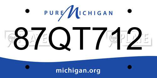 87QT712 Michigan License Plate
