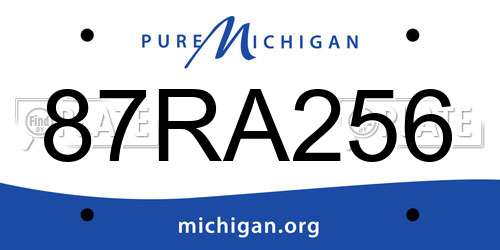 87RA256 Michigan License Plate