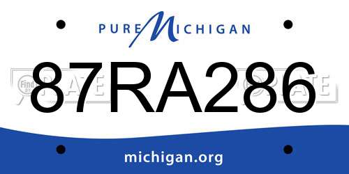87RA286 Michigan License Plate