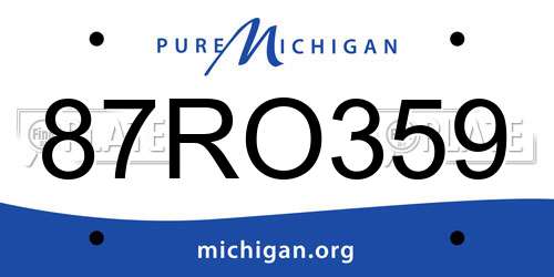 87RO359 Michigan License Plate