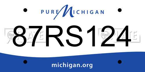 87RS124 Michigan License Plate