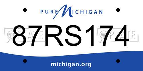 87RS174 Michigan License Plate