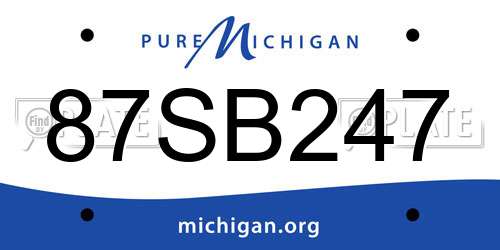 87SB247 Michigan License Plate