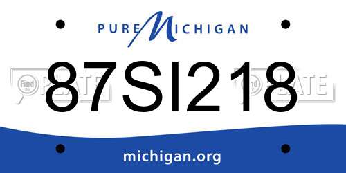 87SI218 Michigan License Plate