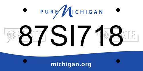 87SI718 Michigan License Plate