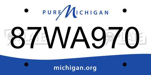 87WA970 Michigan License Plate