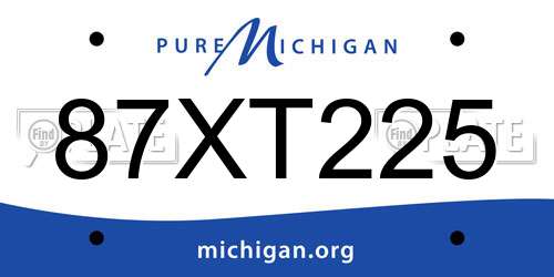 87XT225 Michigan License Plate