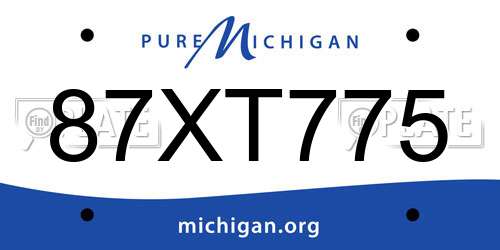 87XT775 Michigan License Plate