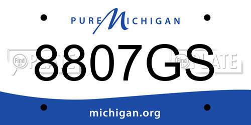 8807GS Michigan License Plate
