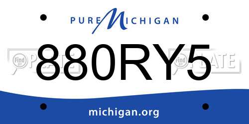 880RY5 Michigan License Plate