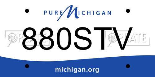880STV Michigan License Plate