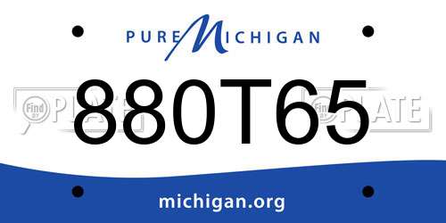 880T65 Michigan License Plate