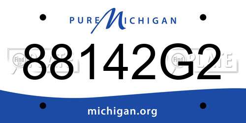 88142G2 Michigan License Plate