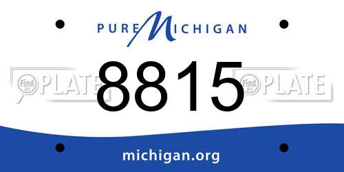 8815 Michigan License Plate