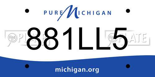 881LL5 Michigan License Plate