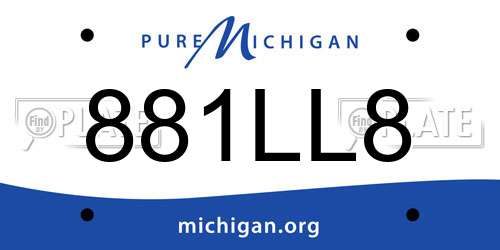 881LL8 Michigan License Plate