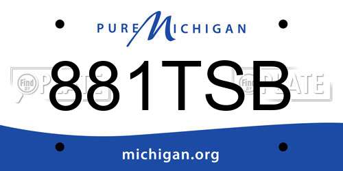 881TSB Michigan License Plate