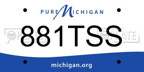 881TSS Michigan License Plate