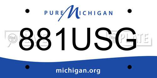 881USG Michigan License Plate