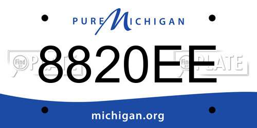 8820EE Michigan License Plate