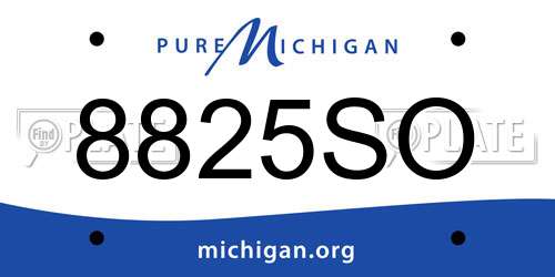8825SO Michigan License Plate