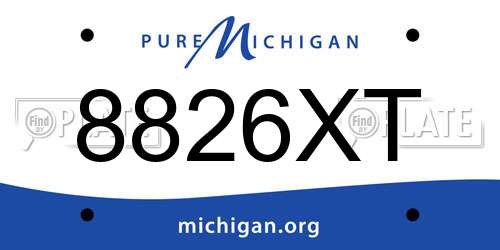 8826XT Michigan License Plate