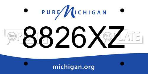 8826XZ Michigan License Plate