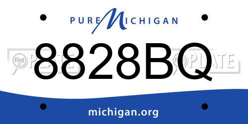 8828BQ Michigan License Plate