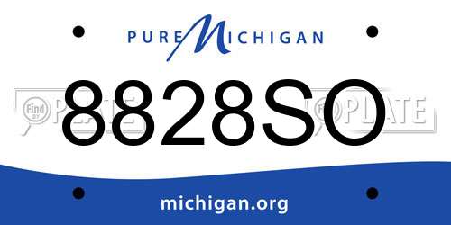 8828SO Michigan License Plate