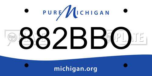 882BBO Michigan License Plate