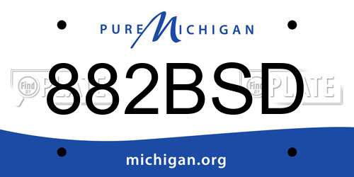 882BSD Michigan License Plate